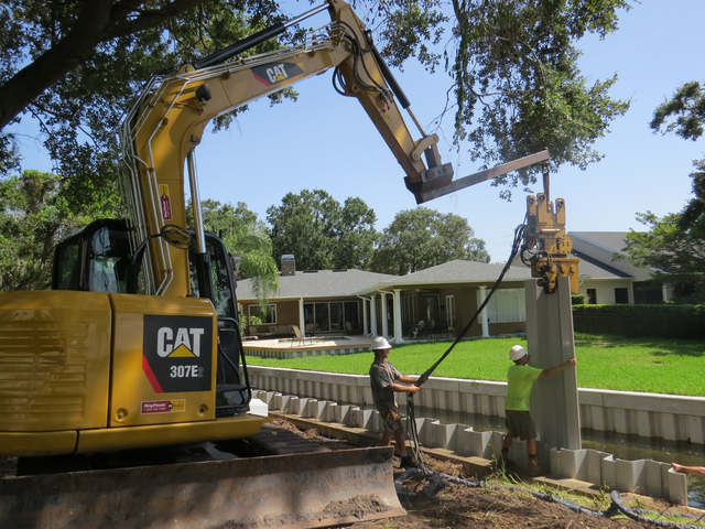 vibratory hammer setting vinyl sheets waterway orlando florida