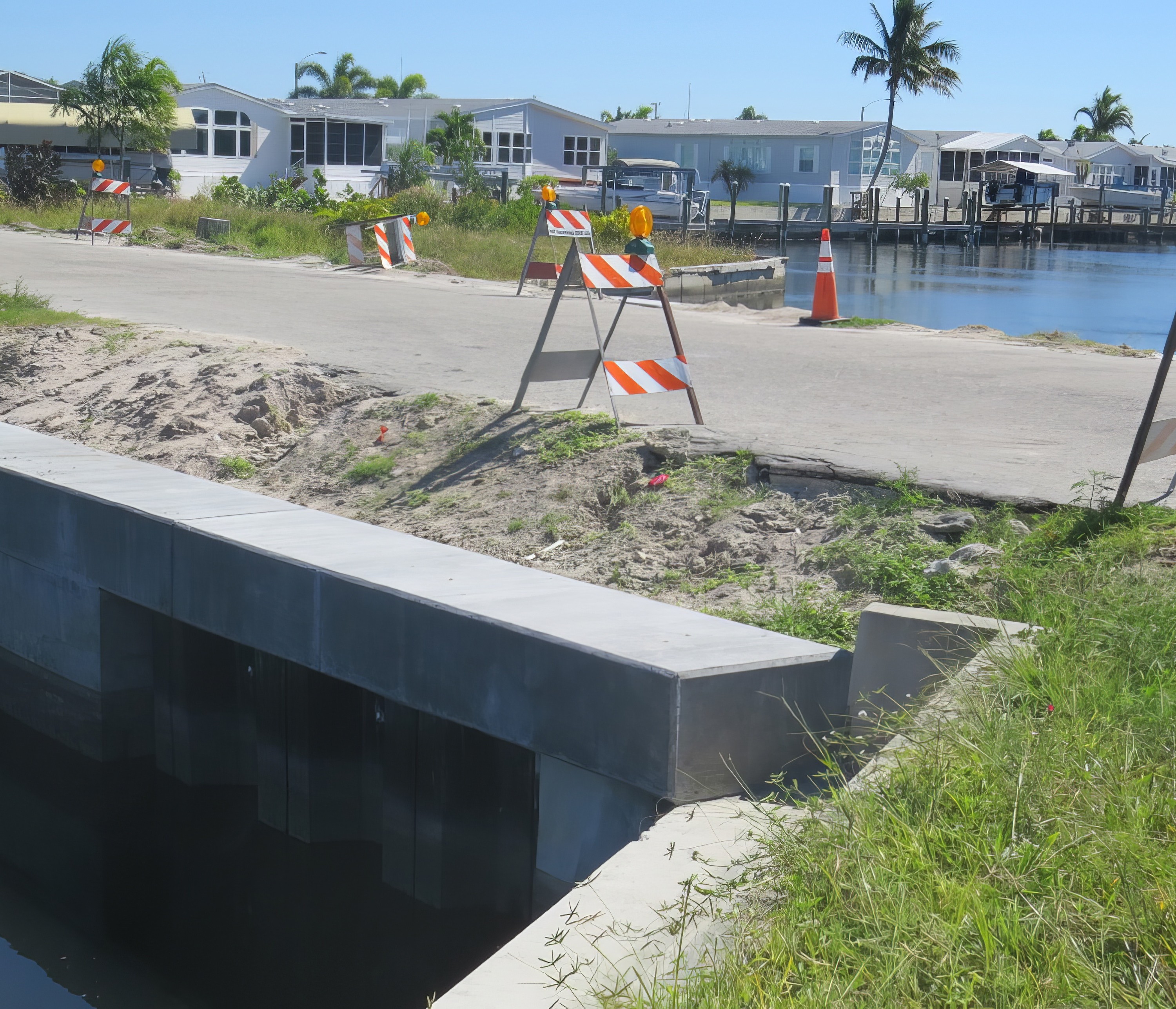Composite-sheet-piling-south-florida-canal